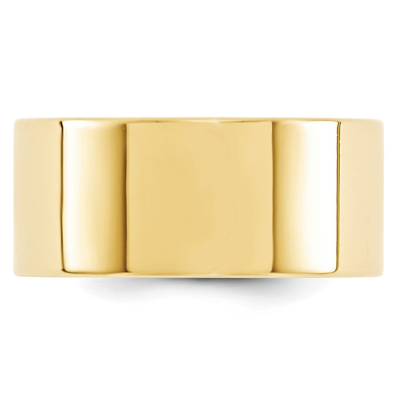 10k Yellow Gold 10mm Standard Weight Flat Comfort Fit Wedding Band Ring