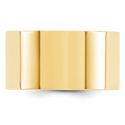 Solid 10K Yellow Gold 12mm Standard Flat Comfort Fit Men's/Women's Wedding Band Ring Size 5