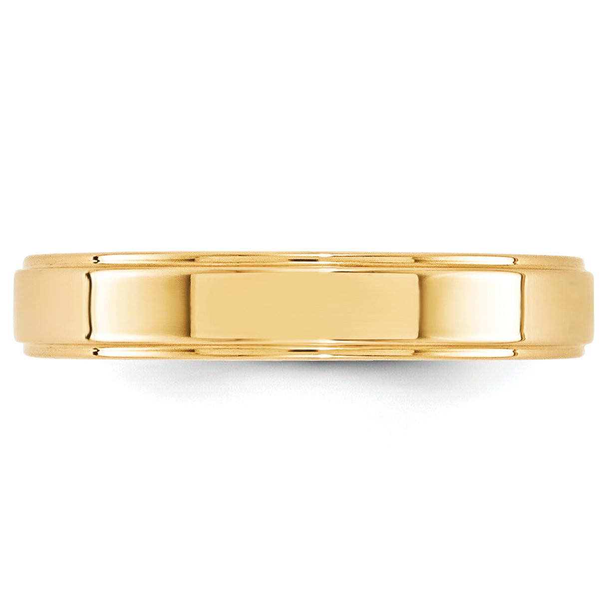Solid 10K Yellow Gold 4mm Flat with Step Edge Men's/Women's Wedding Band Ring Size 10