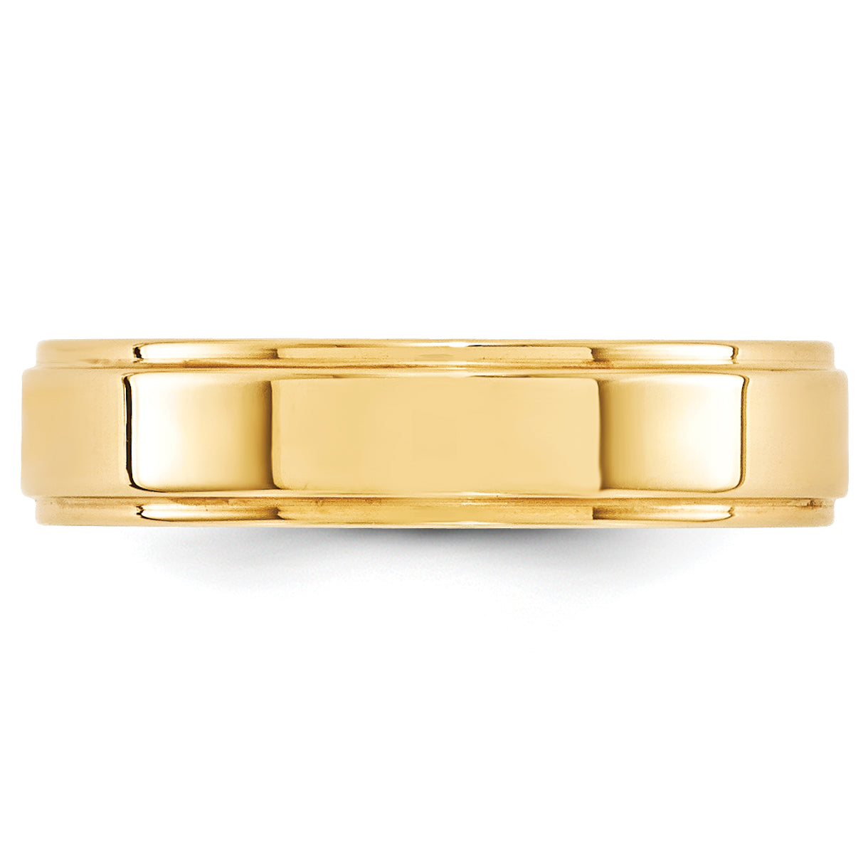 Solid 10K Yellow Gold 5mm Flat with Step Edge Men's/Women's Wedding Band Ring Size 8