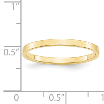 Solid 10K Yellow Gold 2mm Light Weight Flat Men's/Women's Wedding Band Ring Size 12