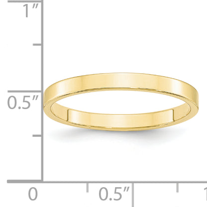 Solid 10K Yellow Gold 2.5mm Light Weight Flat Men's/Women's Wedding Band Ring Size 7
