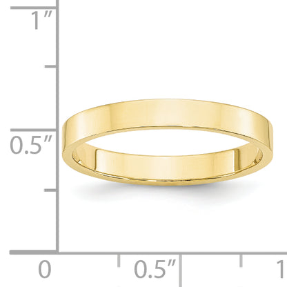Solid 10K Yellow Gold 3mm Light Weight Flat Men's/Women's Wedding Band Ring Size 8.5
