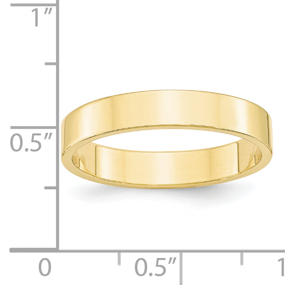 Solid 10K Yellow Gold 4mm Light Weight Flat Men's/Women's Wedding Band Ring Size 5.5