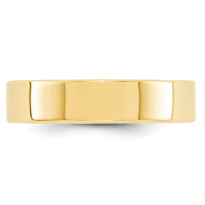 10k Yellow Gold 5mm Lightweight Flat Wedding Band Ring