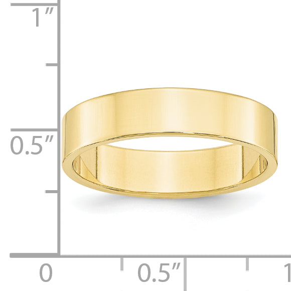 Solid 10K Yellow Gold 5mm Light Weight Flat Men's/Women's Wedding Band Ring Size 14