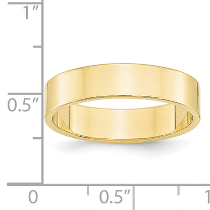 Solid 10K Yellow Gold 5mm Light Weight Flat Men's/Women's Wedding Band Ring Size 14