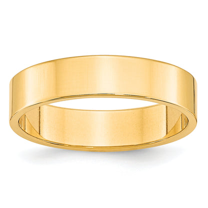 Solid 10K Yellow Gold 5mm Light Weight Flat Men's/Women's Wedding Band Ring Size 14