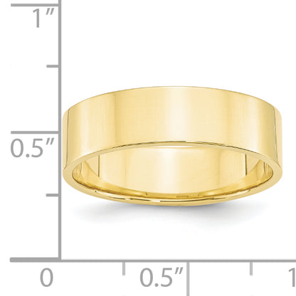 Solid 10K Yellow Gold 6mm Light Weight Flat Men's/Women's Wedding Band Ring Size 10