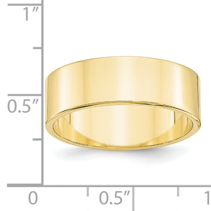 Solid 10K Yellow Gold 7mm Light Weight Flat Men's/Women's Wedding Band Ring Size 13.5
