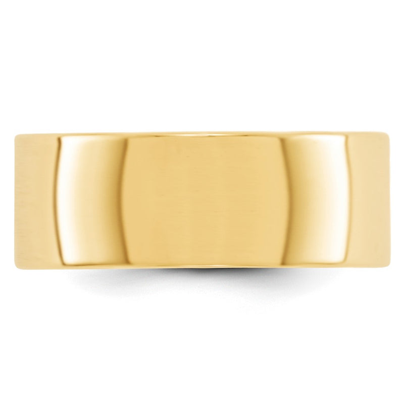 10k Yellow Gold 8mm Lightweight Flat Wedding Band Ring