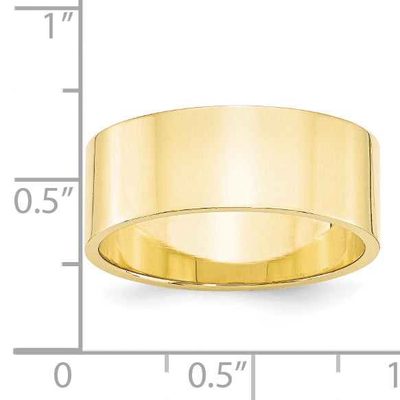 Solid 10K Yellow Gold 8mm Light Weight Flat Men's/Women's Wedding Band Ring Size 10