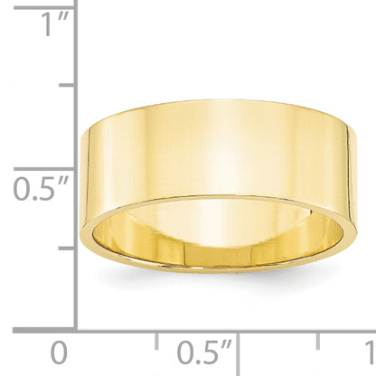 Solid 10K Yellow Gold 8mm Light Weight Flat Men's/Women's Wedding Band Ring Size 10