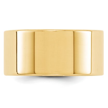 Solid 10K Yellow Gold 10mm Light Weight Flat Men's/Women's Wedding Band Ring Size 11.5