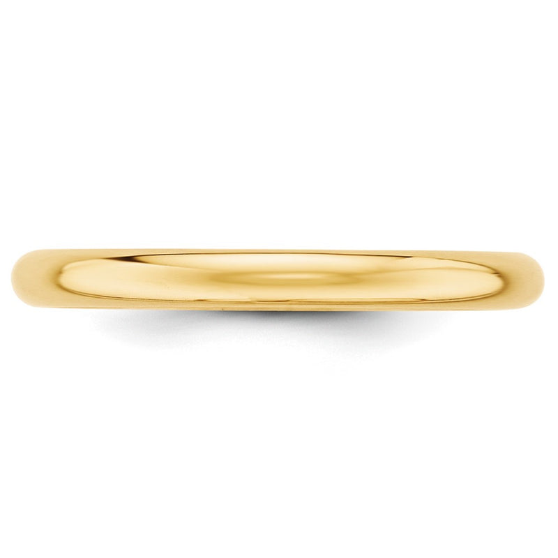 10k Yellow Gold 2.5mm Half Round Wedding Band Ring