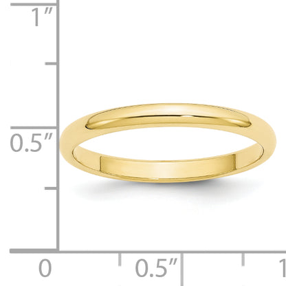 Solid 10K Yellow Gold 2.5mm Half Round Men's/Women's Wedding Band Ring Size 8