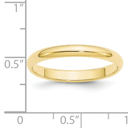 Solid 10K Yellow Gold 3mm Half-Round Wedding Men's/Women's Wedding Band Ring Size 11