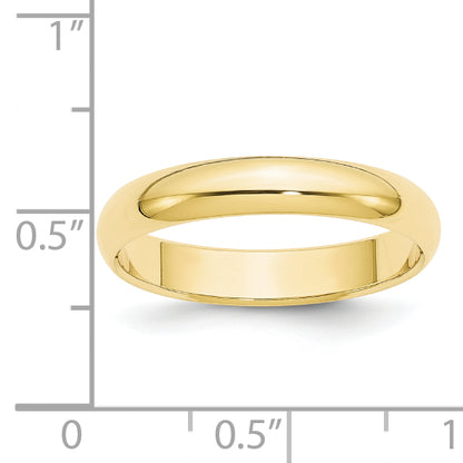 Solid 10K Yellow Gold 4mm Half-Round Wedding Men's/Women's Wedding Band Ring Size 10