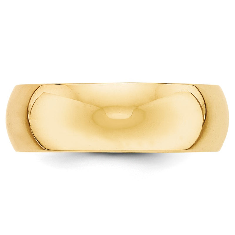10k Yellow Gold 7mm Half Round Wedding Band Ring