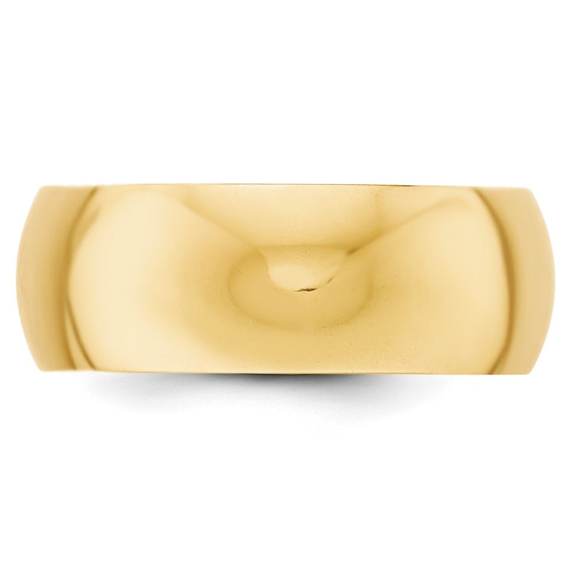 10k Yellow Gold 8mm Half Round Wedding Band Ring