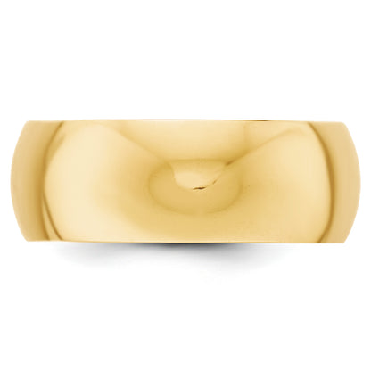 Solid 10K Yellow Gold 8mm Half Round Men's/Women's Wedding Band Ring Size 13.5