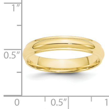 Solid 10K Yellow Gold 4mm Half Round with Edge Men's/Women's Wedding Band Ring Size 7