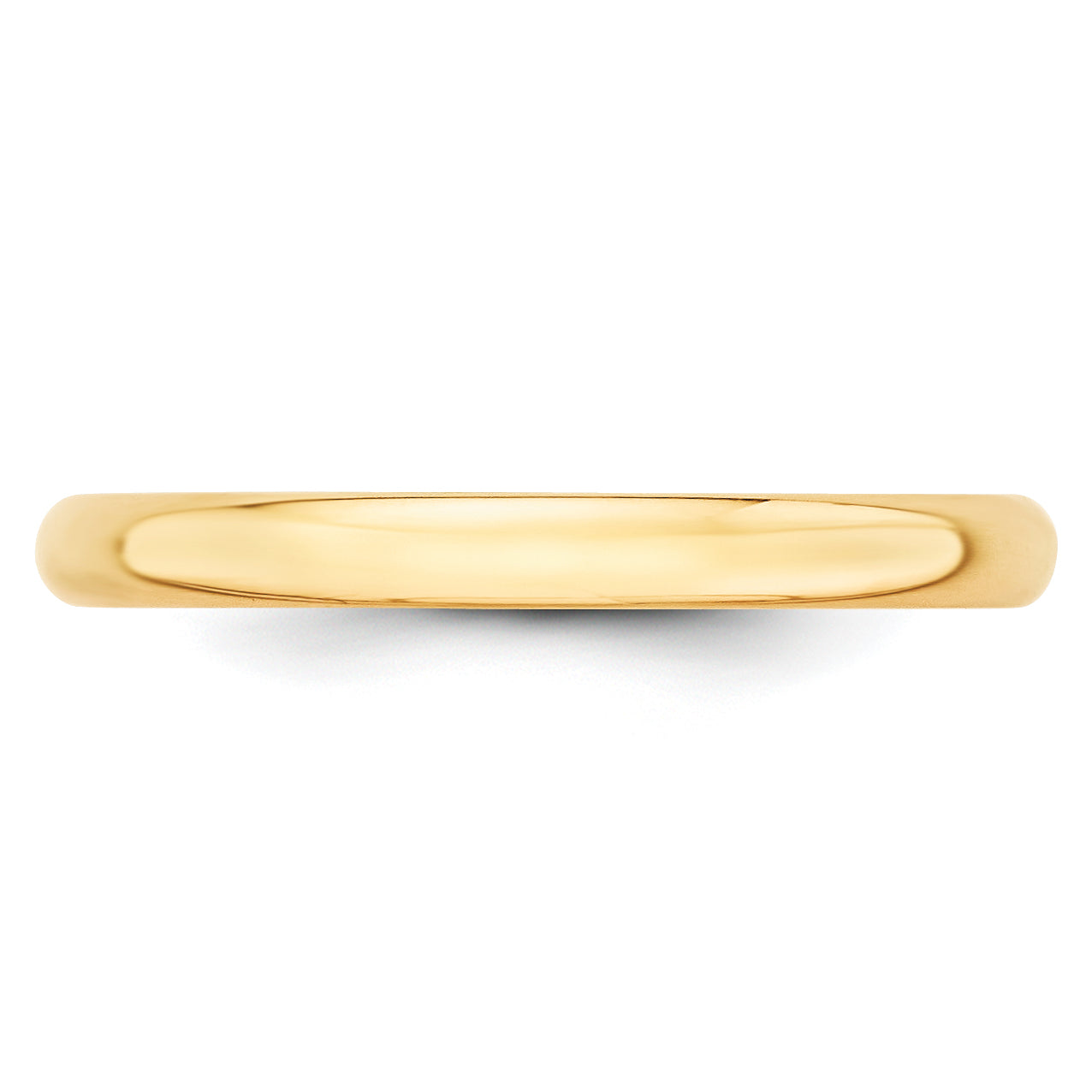 10K Yellow Gold 2.5mm Lightweight Half Round Wedding Band Size 13.5