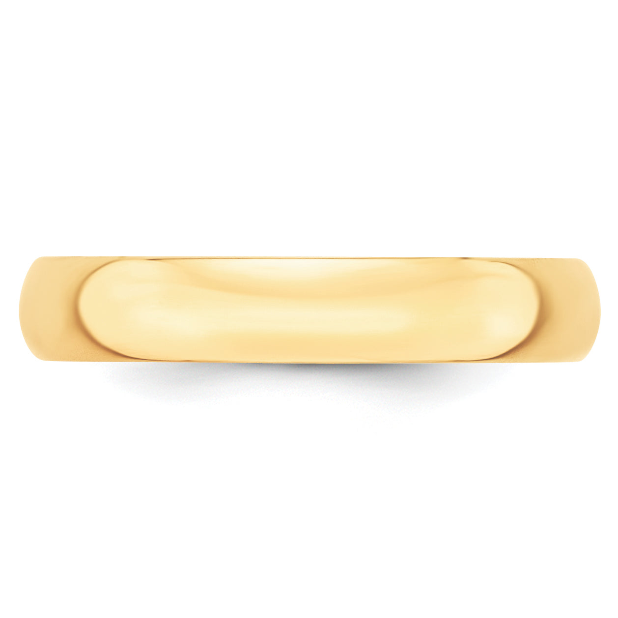 10K Yellow Gold 4mm Lightweight Half Round Wedding Band Size 7