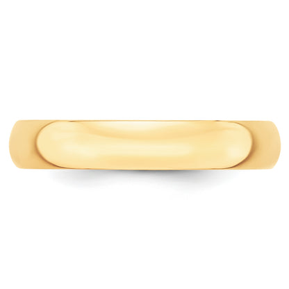 10K Yellow Gold 4mm Lightweight Half Round Wedding Band Size 7