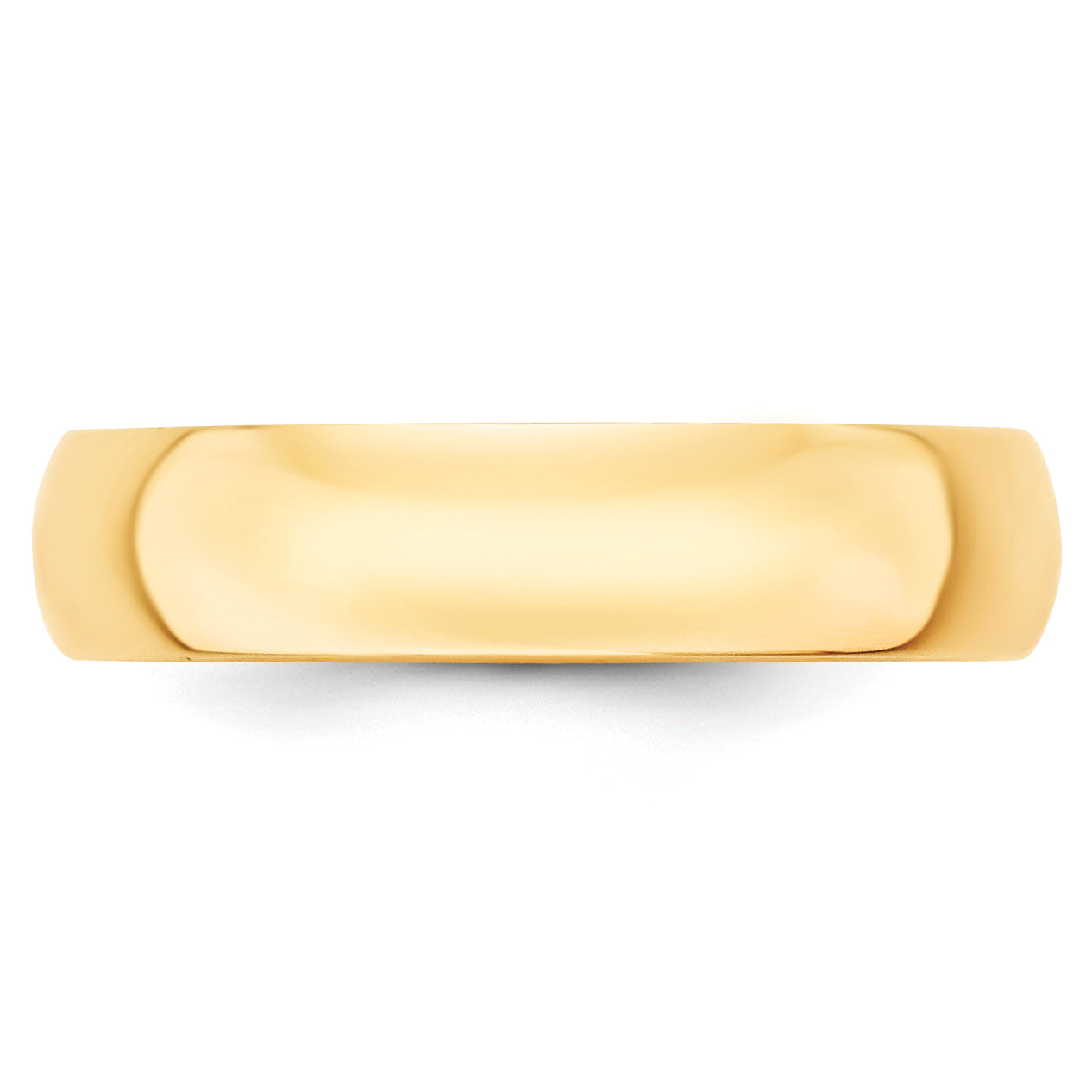10K Yellow Gold 5mm Lightweight Half Round Wedding Band Size 12