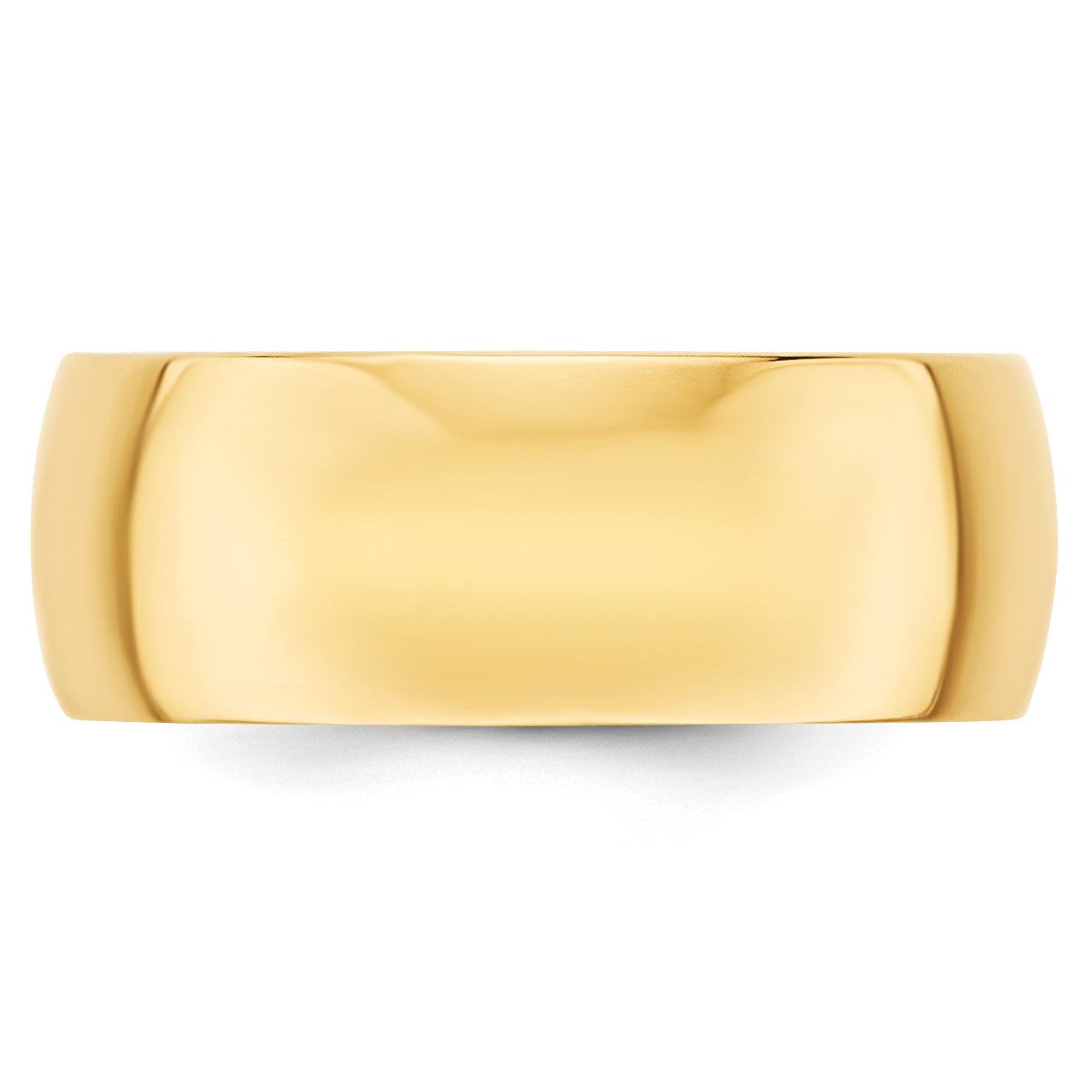 10K Yellow Gold 8mm Lightweight Half Round Wedding Band Size 12.5