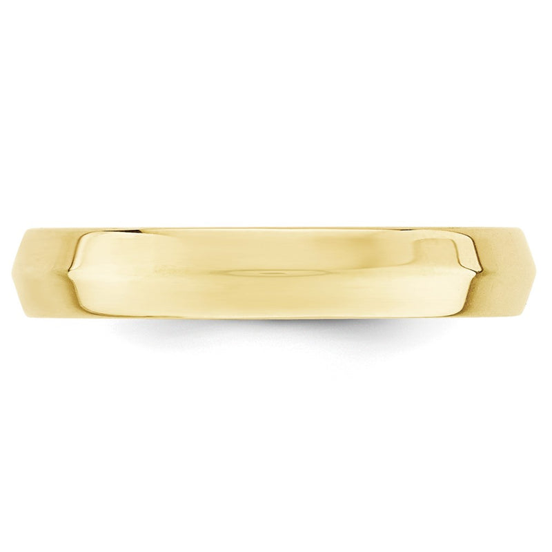 10k Yellow Gold 4mm Knife Edge Comfort Fit Wedding Band Ring
