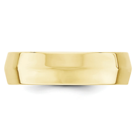 Solid 10K Yellow Gold 6mm Knife Edge Comfort Fit Men's/Women's Wedding Band Ring Size 4.5