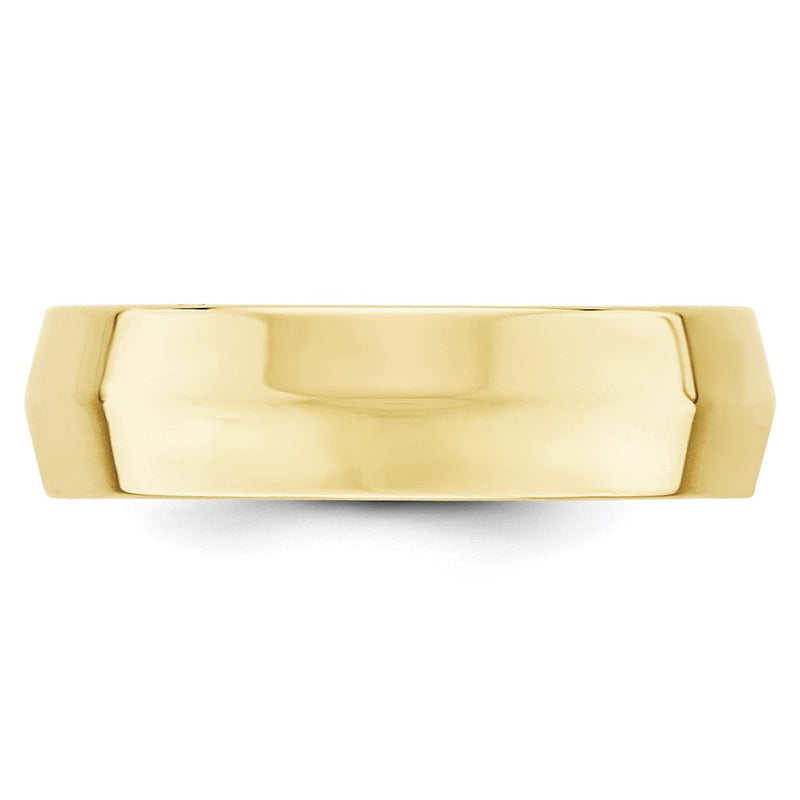 10k Yellow Gold 6mm Knife Edge Comfort Fit Wedding Band Ring