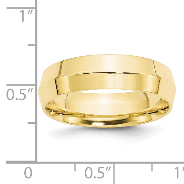 Solid 10K Yellow Gold 6mm Knife Edge Comfort Fit Men's/Women's Wedding Band Ring Size 11