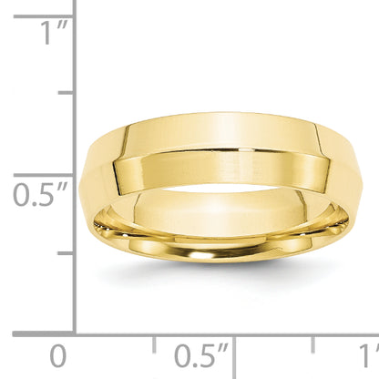 Solid 10K Yellow Gold 6mm Knife Edge Comfort Fit Men's/Women's Wedding Band Ring Size 10