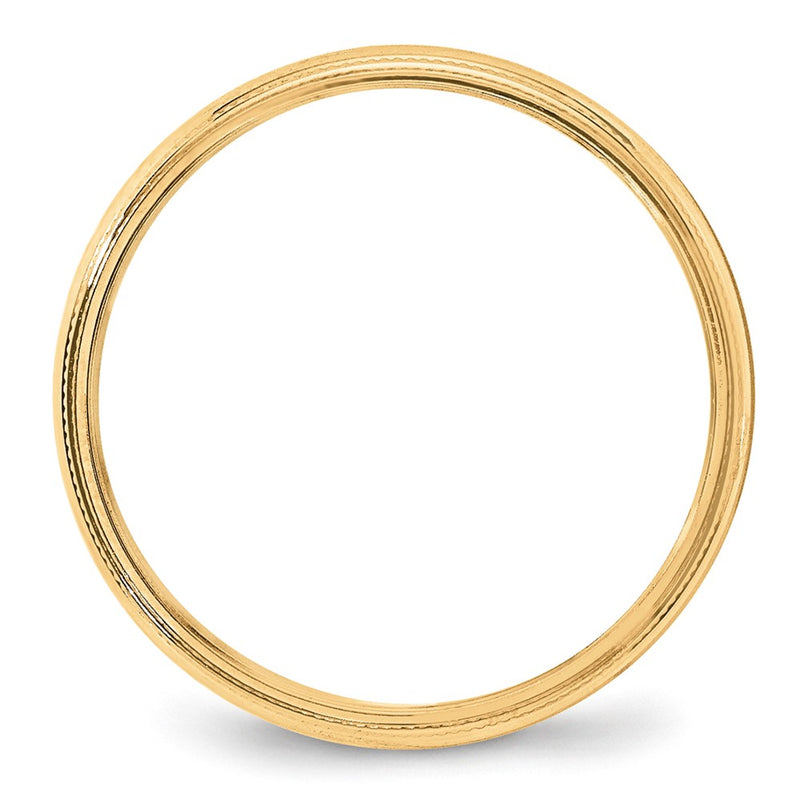 10k Yellow Gold 4mm Milgrain Half Round Wedding Band Ring