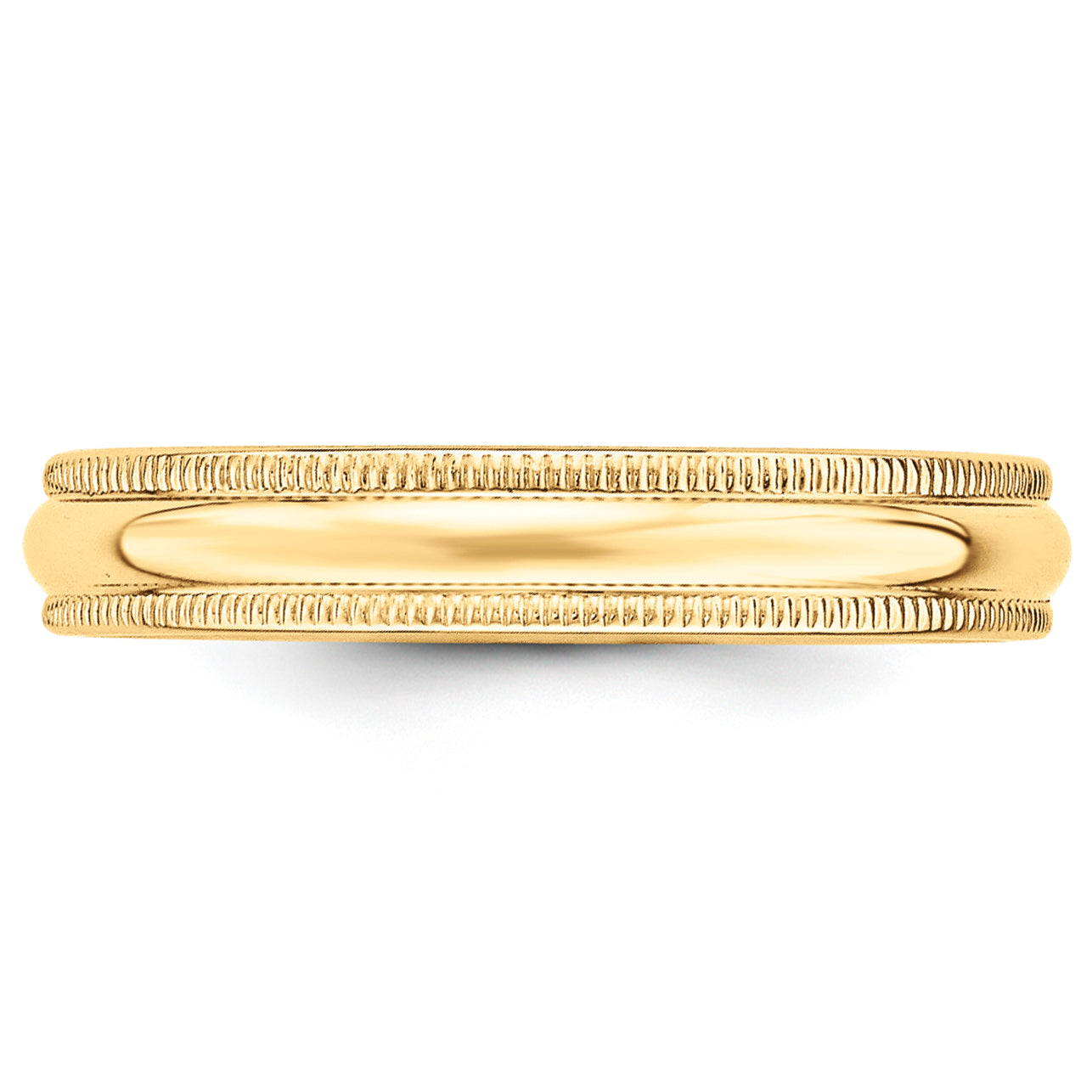 Solid 10K Yellow Gold 4mm Milgrain Half-Round Wedding Men's/Women's Wedding Band Ring Size 8