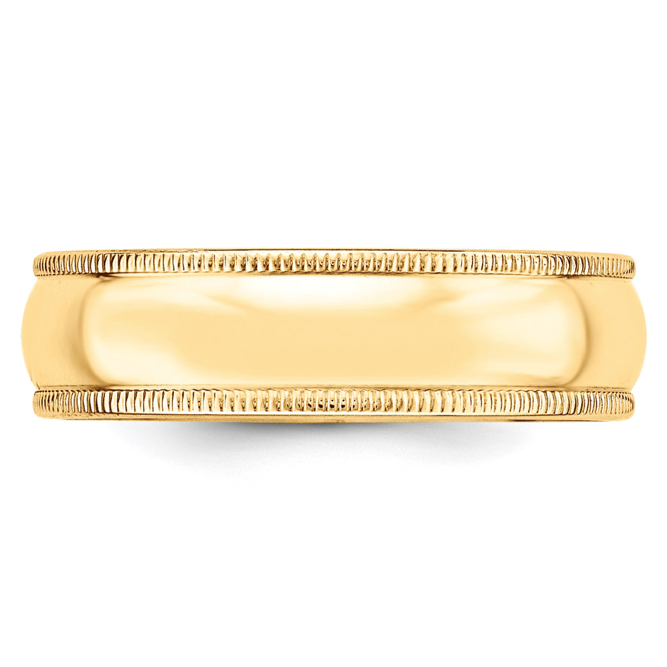 Solid 10K Yellow Gold 6mm Milgrain Half-Round Wedding Men's/Women's Wedding Band Ring Size 8