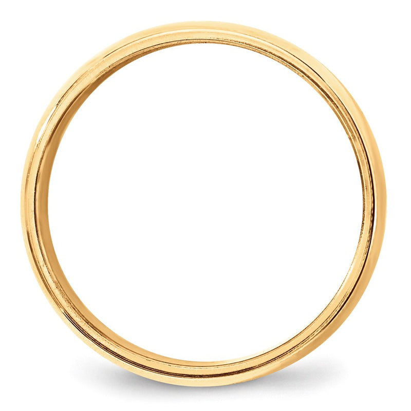 10k Yellow Gold 8mm Milgrain Half Round Wedding Band Ring