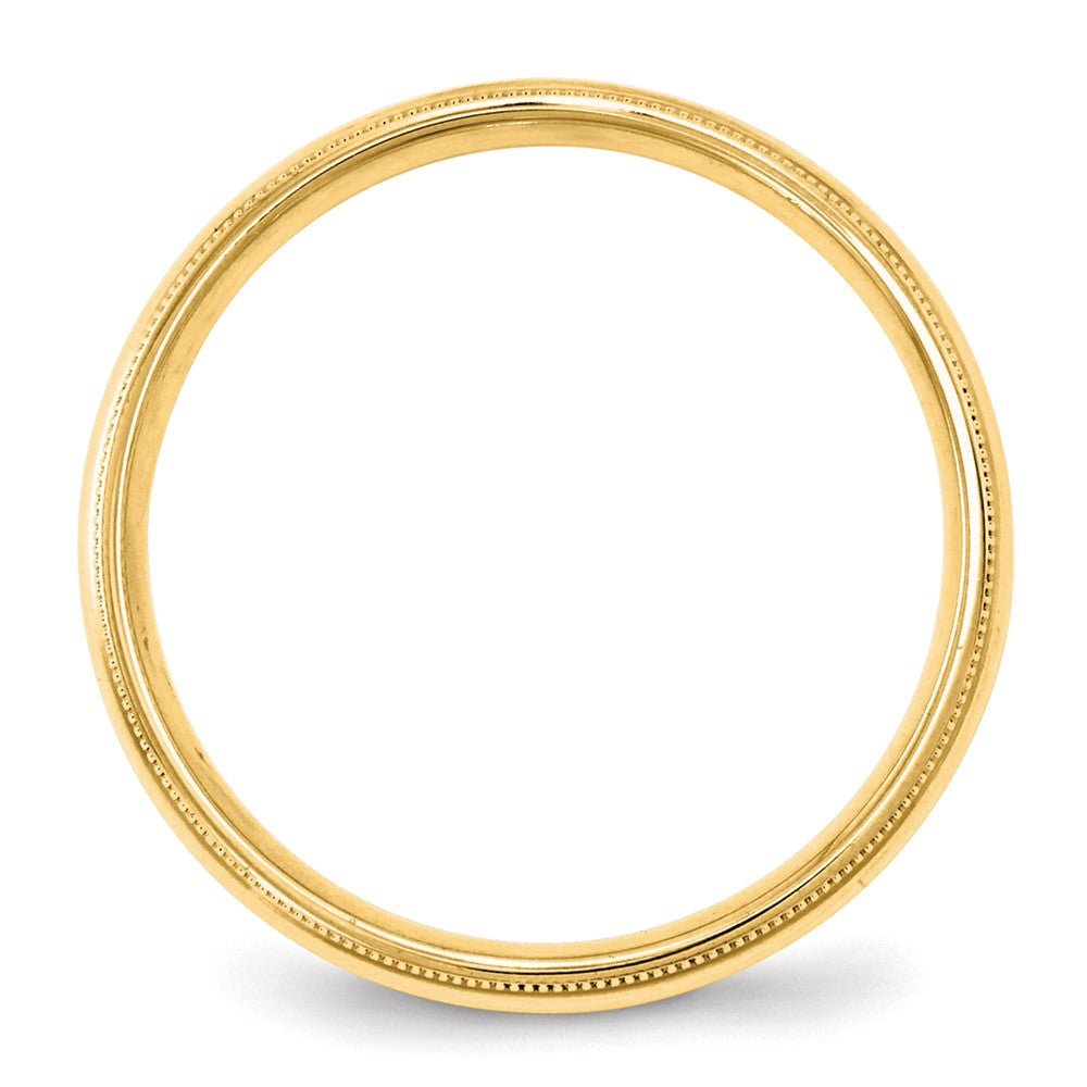 10k Yellow Gold 4mm Milgrain Half Round Comfort Fit Wedding Band Ring