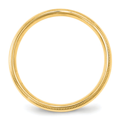 Solid 10K Yellow Gold 4mm Milgrain Comfort Wedding Men's/Women's Wedding Band Ring Size 5.5