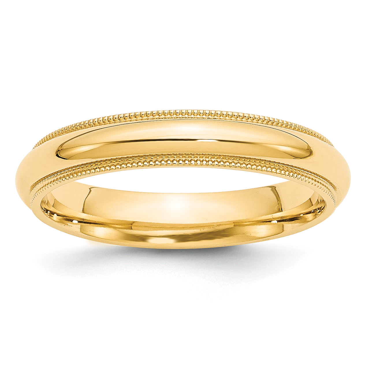 Solid 10K Yellow Gold 4mm Milgrain Comfort Wedding Men's/Women's Wedding Band Ring Size 10