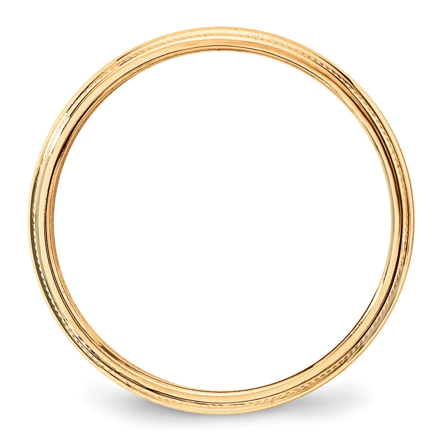 Solid 10K Yellow Gold 3mm Light Weight Milgrain Half Round Men's/Women's Wedding Band Ring Size 10