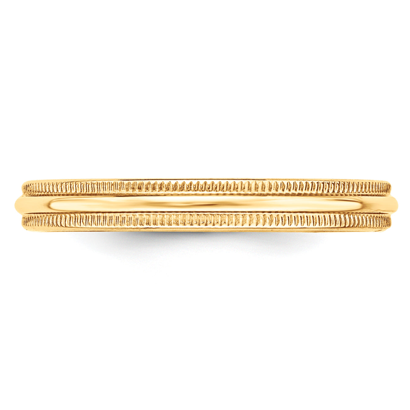 Solid 10K Yellow Gold 3mm Light Weight Milgrain Half Round Men's/Women's Wedding Band Ring Size 10