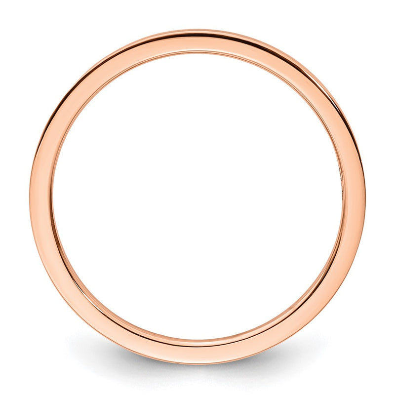 10K Rose Gold 10K 1.2mm Flat Polished Stackable Band Size 9.5