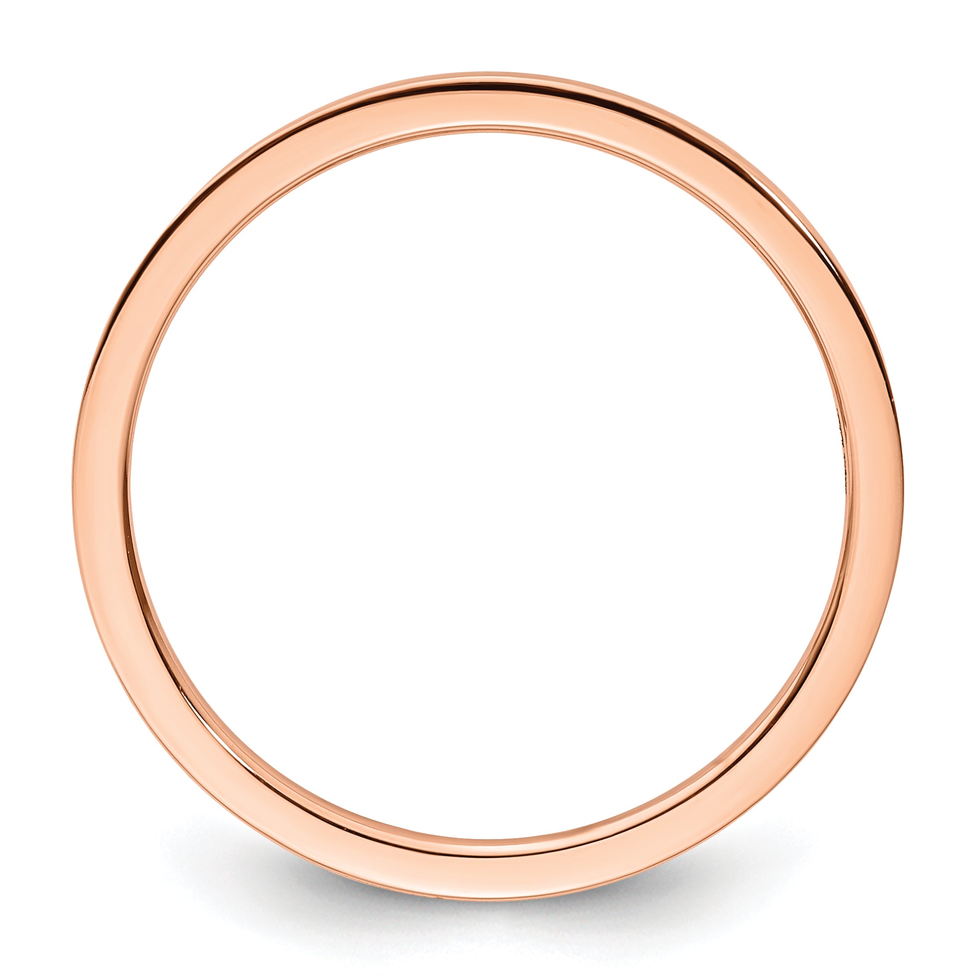 10K Rose Gold 10K 1.2mm Flat Polished Stackable Band Size 4.5