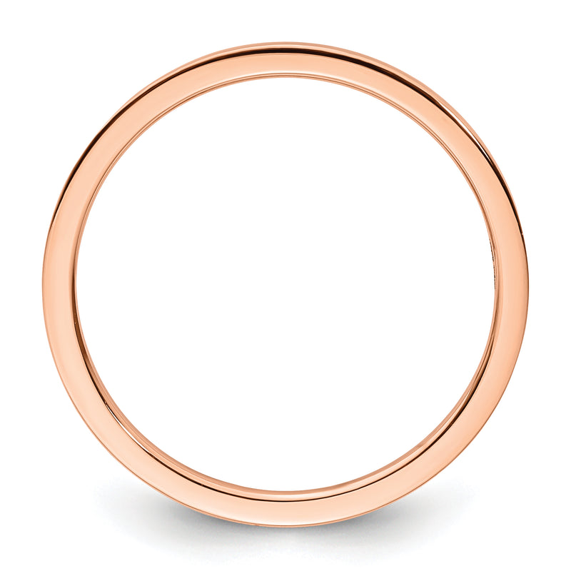 10K Rose Gold 10K 1.2mm Flat Polished Stackable Band Size 4.5