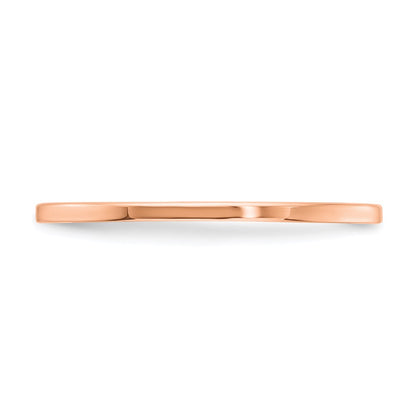 10K Rose Gold 10K 1.2mm Flat Polished Stackable Band Size 7.5