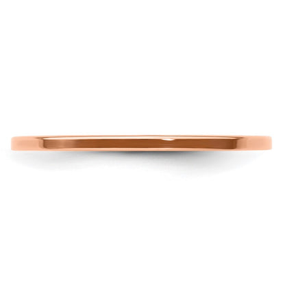 10K Rose Gold 10K 1.2mm Flat Polished Stackable Band Size 9.5